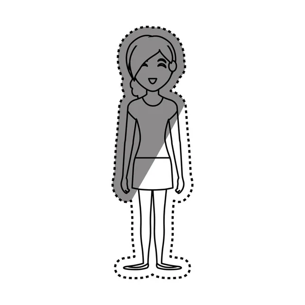孤立的女人卡通 — 图库矢量图片