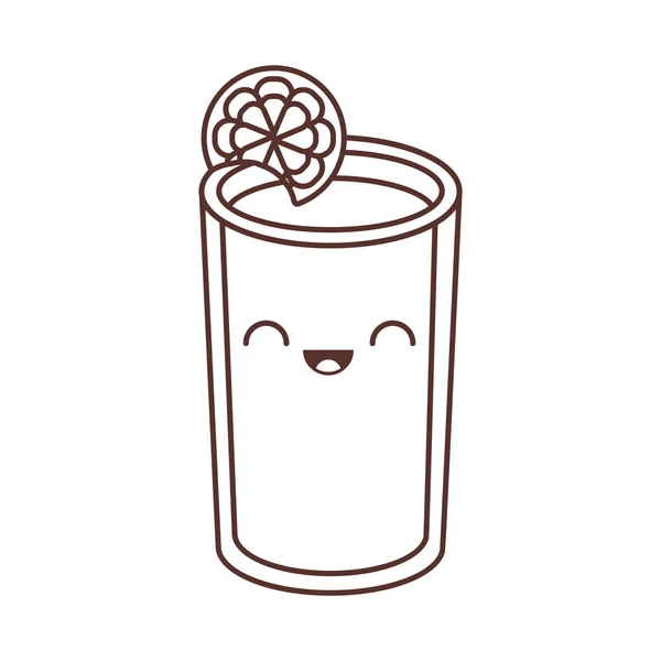 Kawaii glas kopp juice lemonade färska — Stock vektor