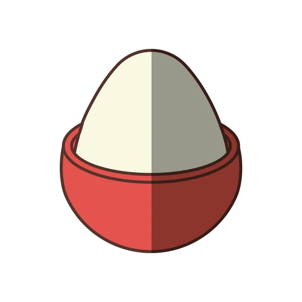 Huevo hervido desayuno nutrición sombra — Vector de stock