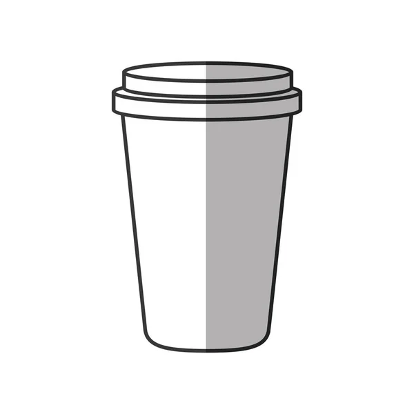 Пластикова чашка кавових напоїв тонка лінія — стоковий вектор