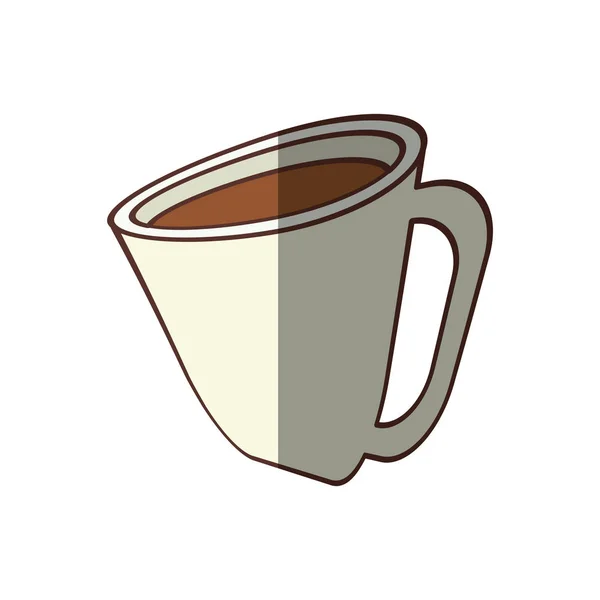 Taza de café chocolate capuchino sombra — Vector de stock