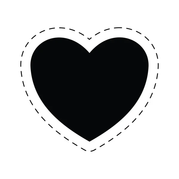Liebe Herz Dekoration Emotion Piktogramm — Stockvektor