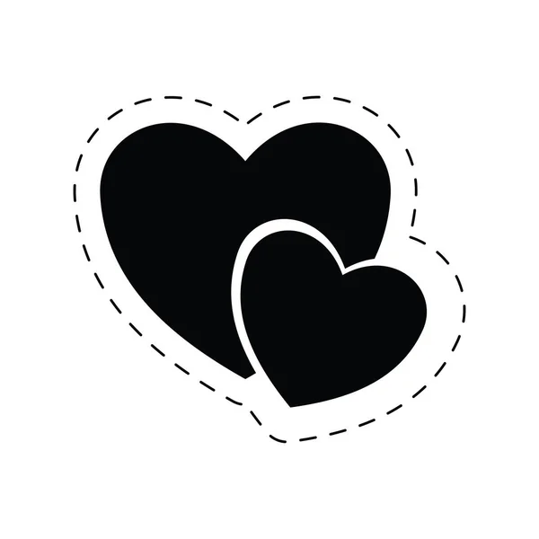 Piktogram romantyczny valentine miłości serc — Wektor stockowy