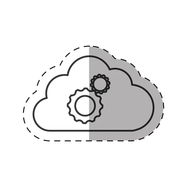 云计算齿轮团队技术细线 — 图库矢量图片