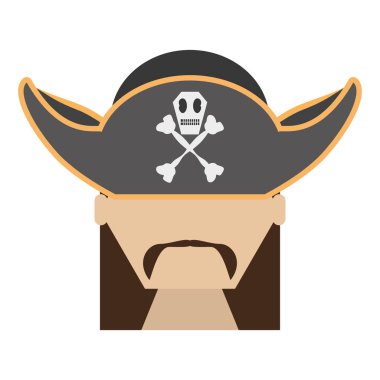 Kafatası kemikleri ile korsan yüz sakal şapka