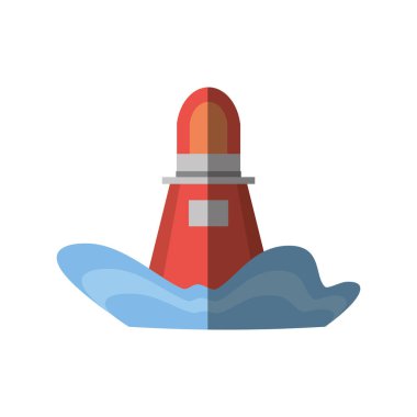 Kırmızı marker şamandıra okyanus ışık gezinti gölge