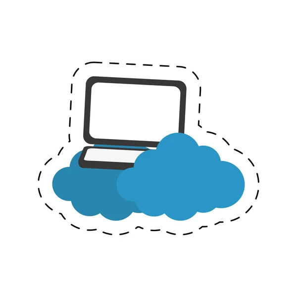 Laptop-Gerät moderne Cloud-Schnittstelle — Stockvektor