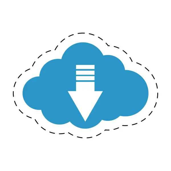 Cloud download systeeminformatie lijn knippen — Stockvector