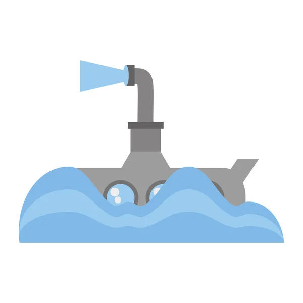 U-Boot-Periskop unter Wasser — Stockvektor