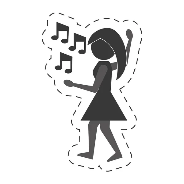 Mujer bailando icono diseño — Vector de stock