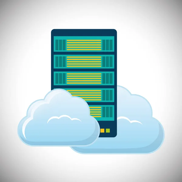 Nube alojamiento icono del centro de datos — Archivo Imágenes Vectoriales