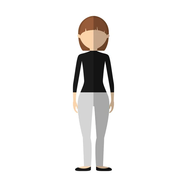 Femme décontractée icône tissu formel — Image vectorielle