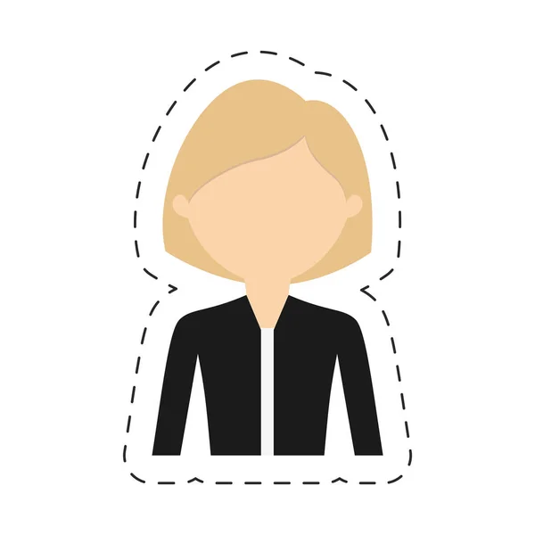 Femme d'affaires icône visage moderne — Image vectorielle