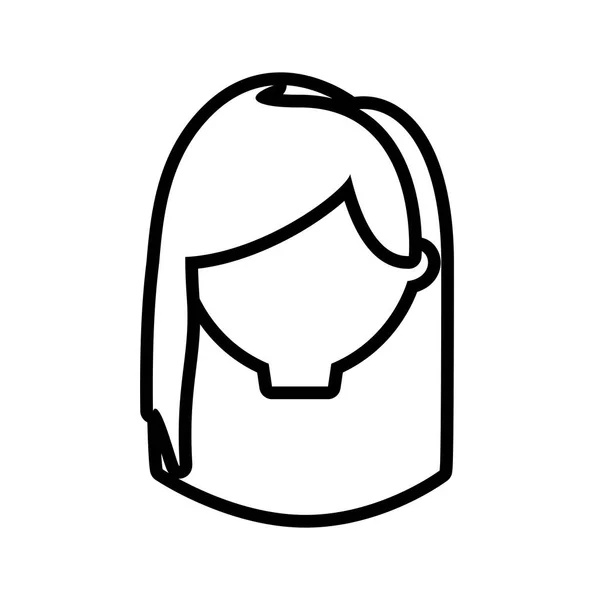 Figur lässige Frau formales Gesicht Ikone — Stockvektor