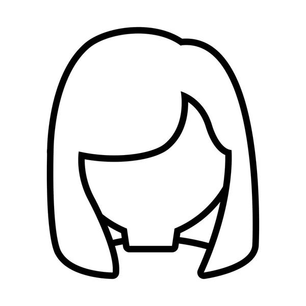 Figur casual kvinna formella ansikte ikon — Stock vektor