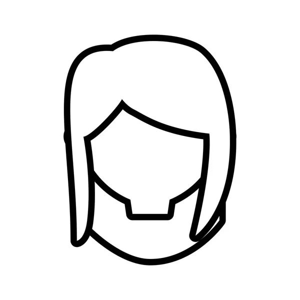 Figur casual kvinna formella ansikte ikon — Stock vektor
