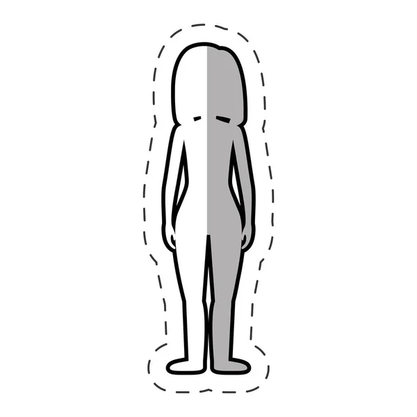 Figur kvinna ikonen kroppsuppfattning — Stock vektor
