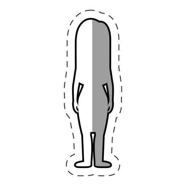 Figuur vrouw pictogram lichaamsbeeld — Stockvector