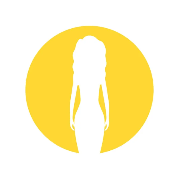 Symbole silhouette corps femme icône image — Image vectorielle