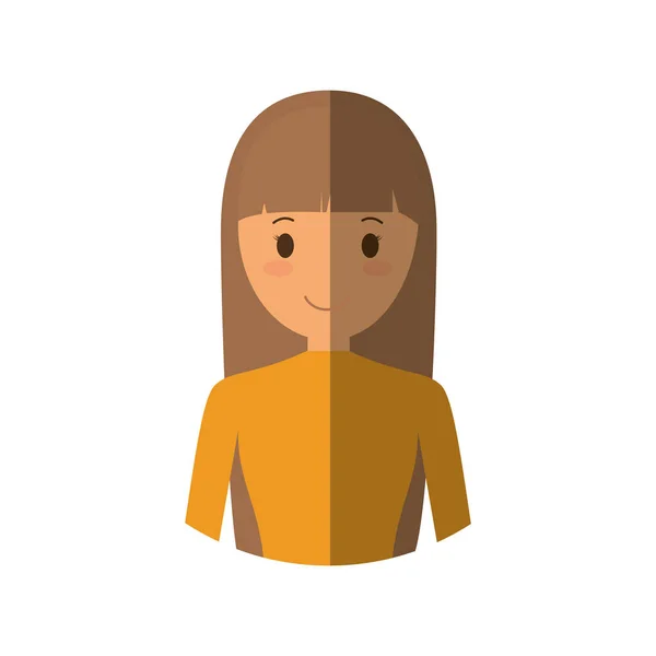 Gente mujer casual tela icono — Vector de stock