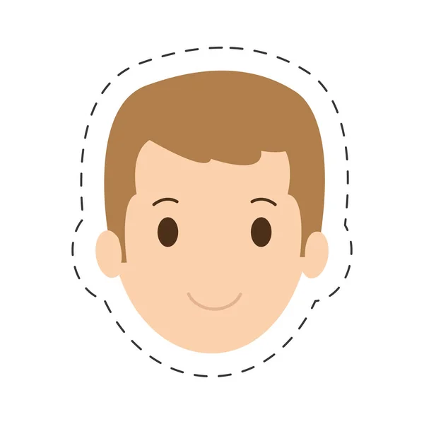 People casual man face icon — Stock Vector