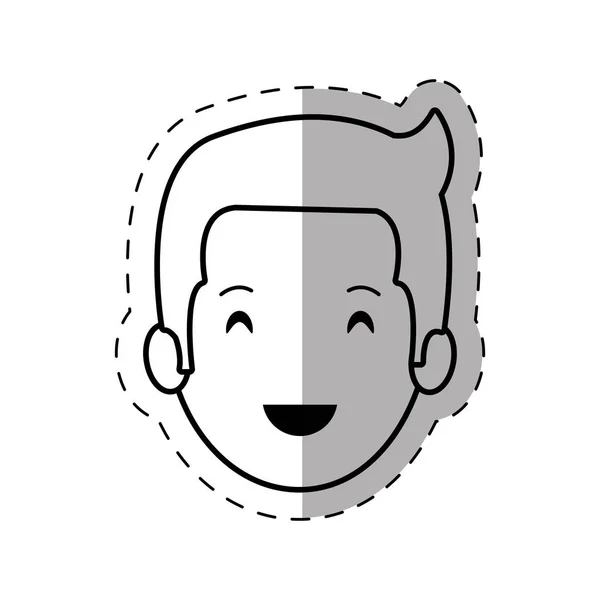 Figure people casual man face icon — Stock Vector