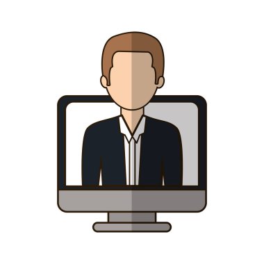 bilgisayar işadamı simge görüntüsü ile