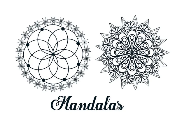 Obrázek ikony květ tvaru mandaly — Stockový vektor