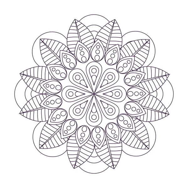 Blume Form Mandala Symbol Bild — Stockvektor