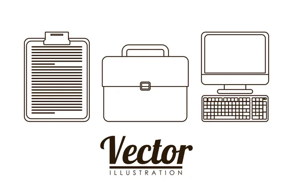 Imagen de iconos relacionados con negocios — Vector de stock