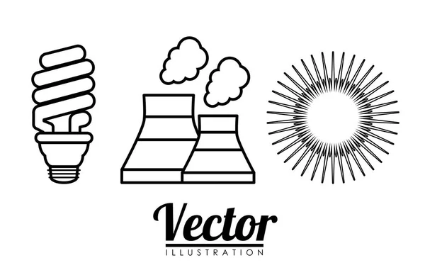 Imagen icono de fuentes de energía o electricidad — Vector de stock