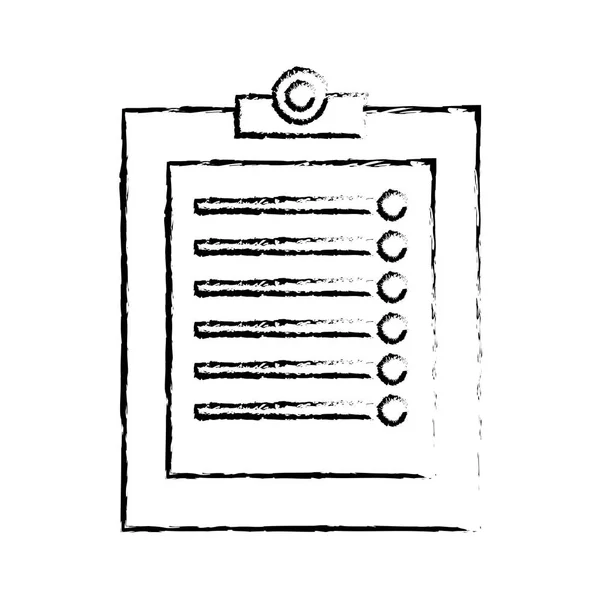 Zwischenablage mit Checkliste-Symbol Bildskizze Linie — Stockvektor