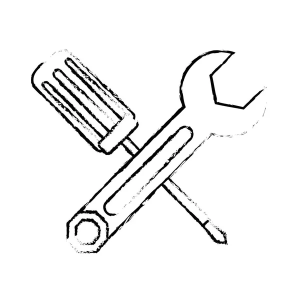 Reparatie werkplaats embleem pictogramafbeelding — Stockvector