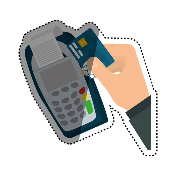 Sistema de pagamento Dataphone — Vetor de Stock