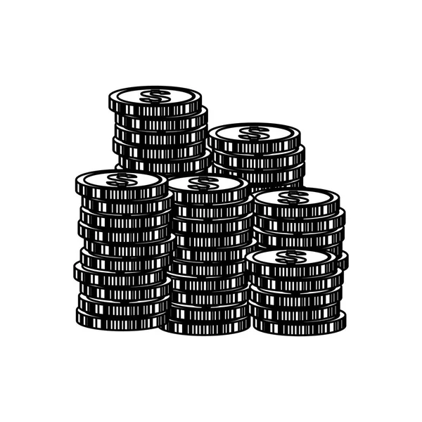 Monnaies argent comptant — Image vectorielle