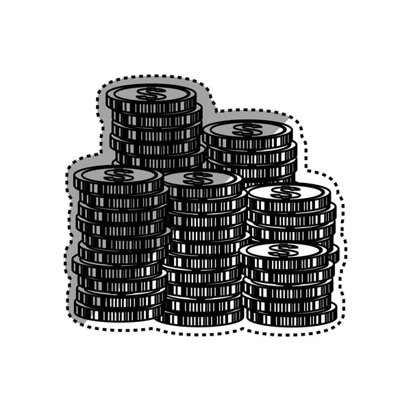 Νομίσματα χρήματα μετρητά — Διανυσματικό Αρχείο