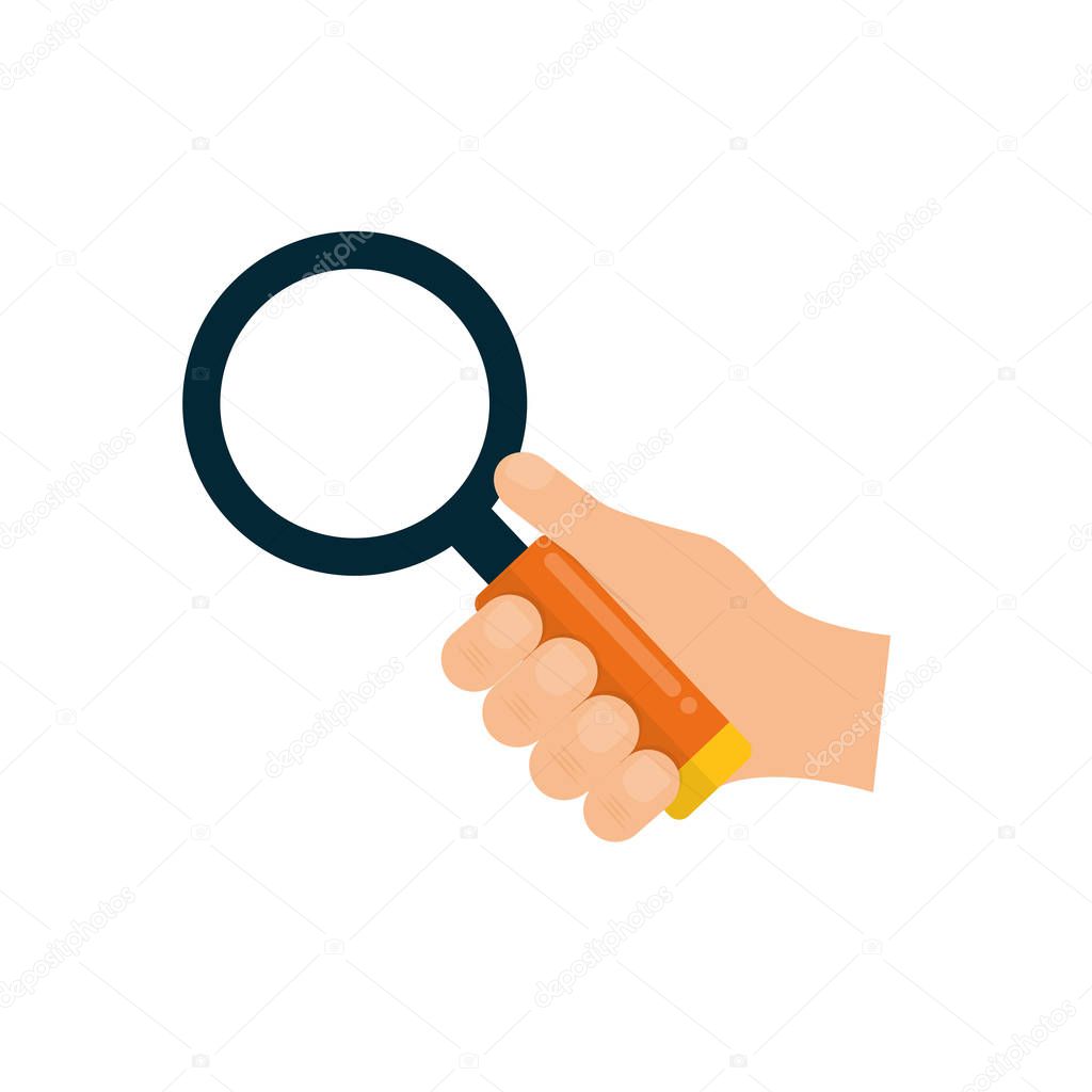 Magnifying glass isolated