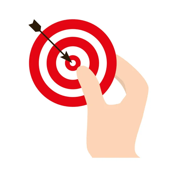 Dartboard related in the hand icon image — Stock Vector