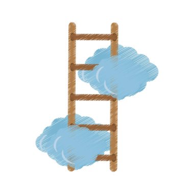 Bulutlar merdiven simge görüntüsü ile