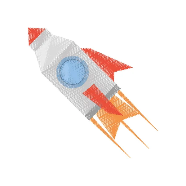 Cohete con icono relacionado con el fuego — Archivo Imágenes Vectoriales