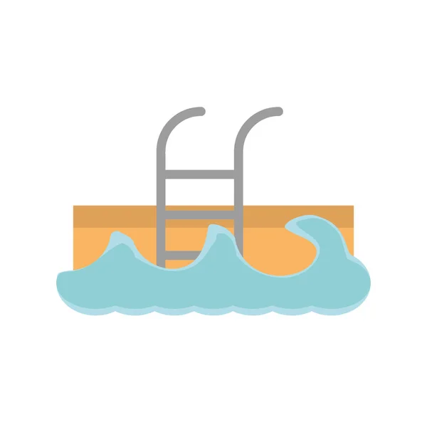 Swimming pool waves icon — Stock Vector