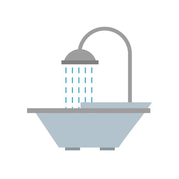 Vitt badkar relaterade ikonen — Stock vektor