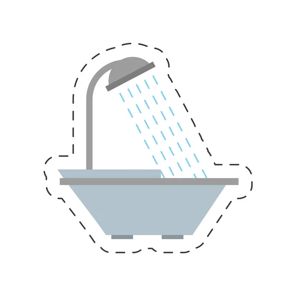 Symbol für weiße Badewanne — Stockvektor