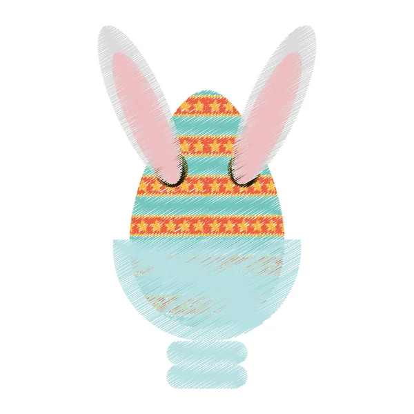 Lapin de Pâques dans un œuf — Image vectorielle