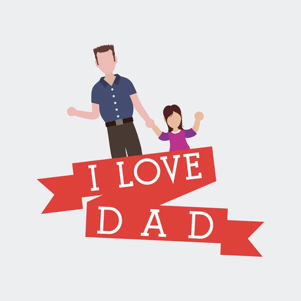 Ícone de cartão de dia feliz pai —  Vetores de Stock