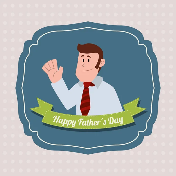 Ícone de cartão de dia feliz pai — Vetor de Stock