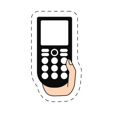 Smartphone kesimli satır tutan el