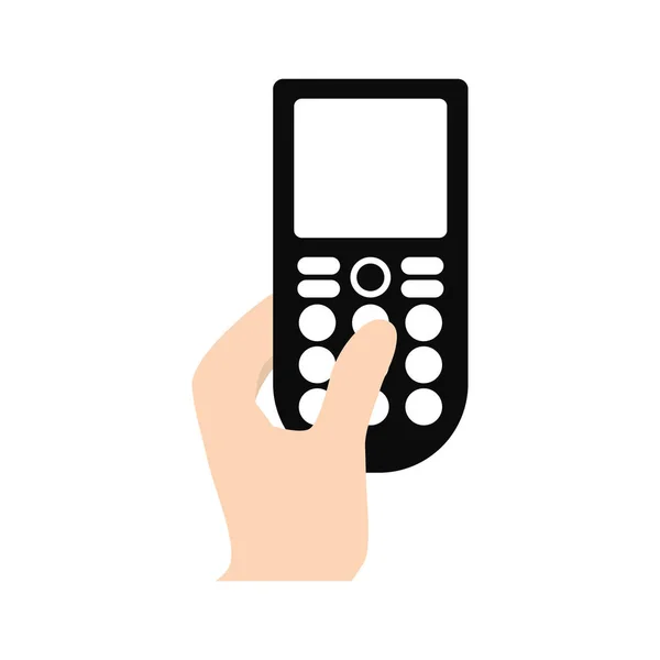 Έξυπνο τηλέφωνο αφής μαύρο χέρι — Διανυσματικό Αρχείο