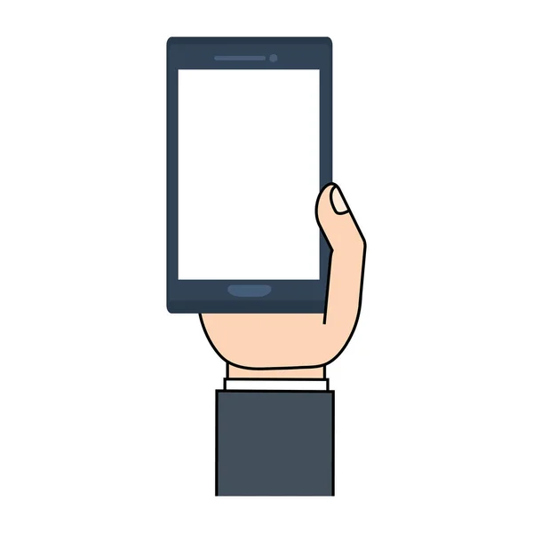 Téléphone portable dans l'écran blanc de l'appareil à main — Image vectorielle
