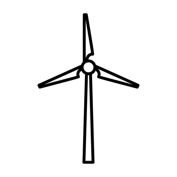 Windmolens schone energie dunne lijn pictogram — Stockvector